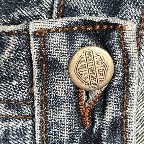 Harley Davidson Midrise Bootcut Jeans Women Sz 10 P 33/29 - Picture 8 of 9
